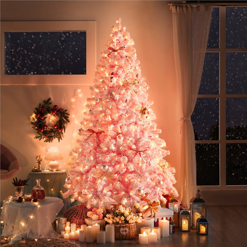 Sapin de Noël givré pré-éclairé, 7.5'