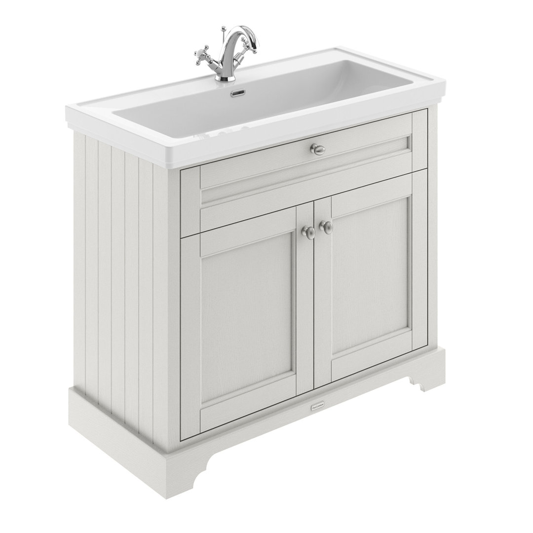 Hudson Reed Old London Vanity Unit 1000mm 2-Door Timeless Sand with Fireclay Basin - LOF408 - Image 3