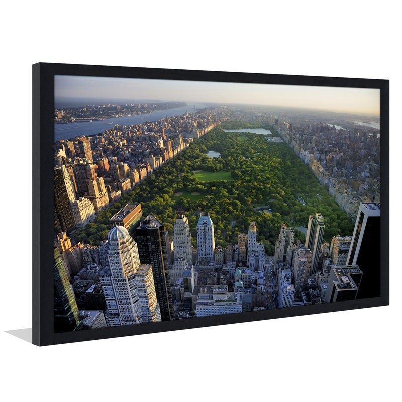 « central park, new york », reproduction de photo encadrée, H 35,5 po x l 51,5 po x P 0,75 po