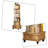Tall 360° Rotating storage bookcase Bookshelf with Drawer and Locking Wheels for Living Room or Study-2082806449-2082806451