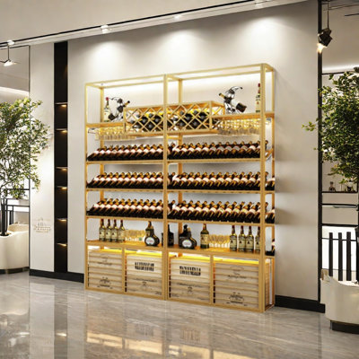 Iron wine rack against the wall