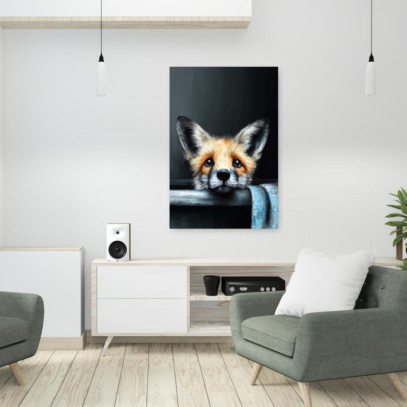 Fox In Bathtube 2 by Justyna Jaszke - Wrapped Canvas Print, 91.44 cm H x 60.96 cm W