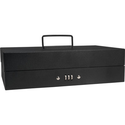 12" CASH BOX 4 BILL HOLDER & 6 COMPARTMENT TRAY