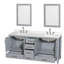 Meuble-lavabo double 72 po avec plateau en quartz et miroirs 24 po Sheffield-100481441-100500547