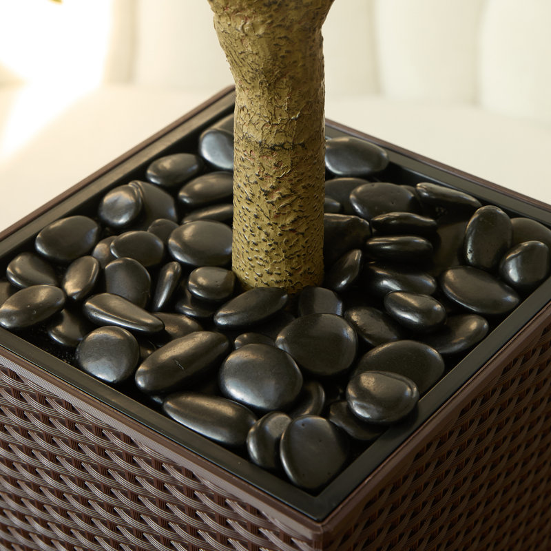 Olive artificielle résistante aux rayons UV Altera pour décoration intérieure et extérieure, grande base en plastique avec galets