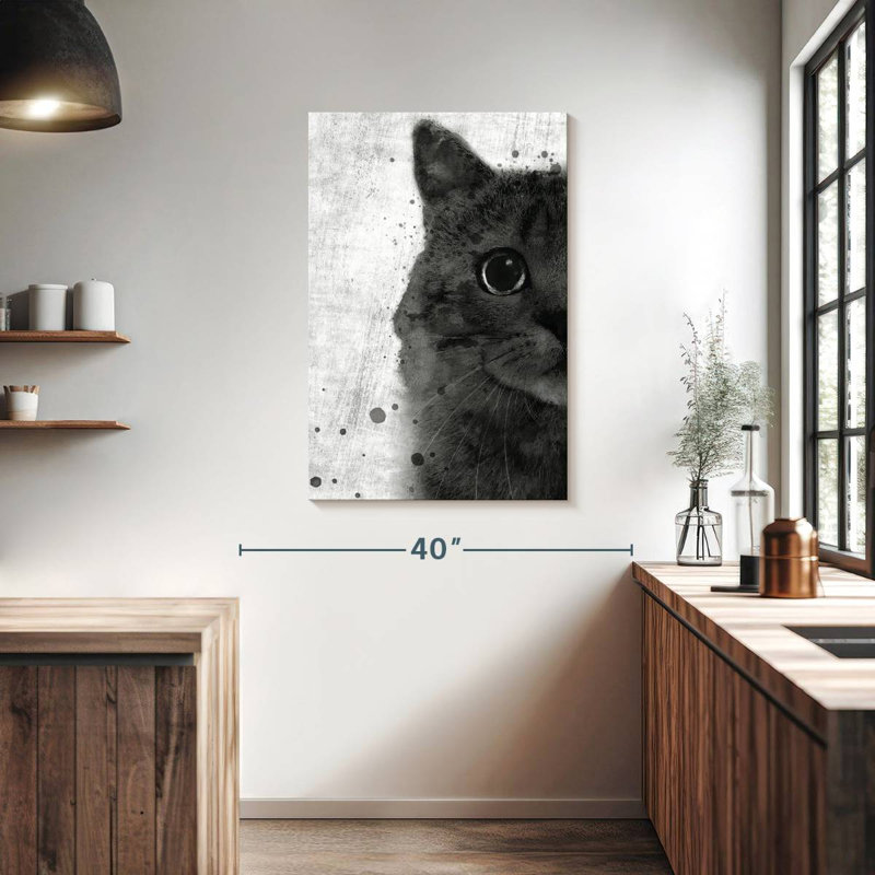 Brampt Black And White Cat, 39" H x 26" W