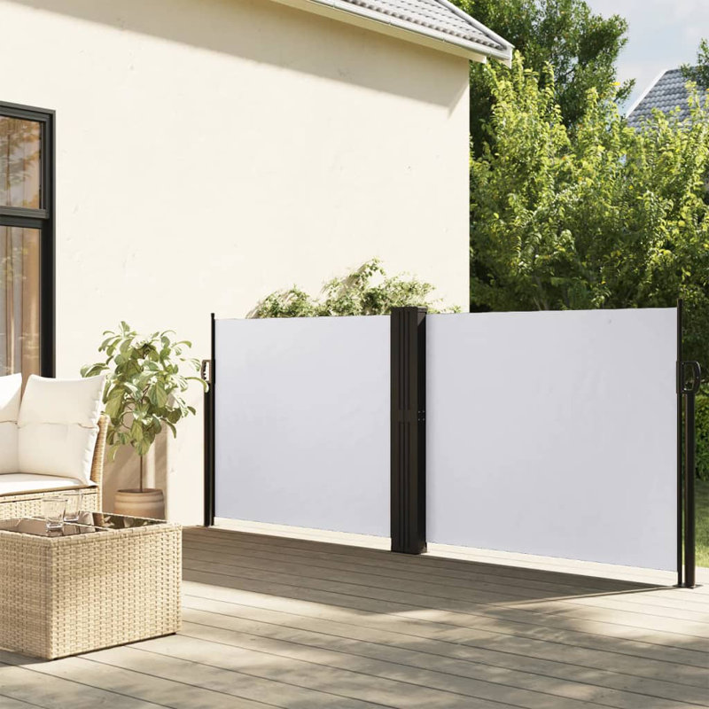 Auvent latéral rétractable Vidaxl anthracite, H 55,1 po x l 472,4 po, Blanc