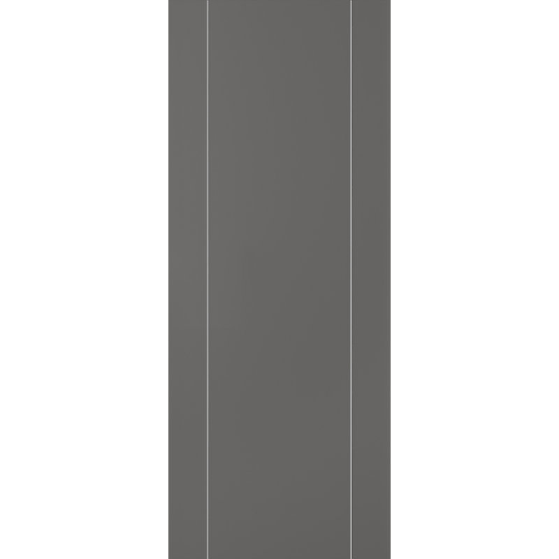Dalle de porte intérieure standard en bois manufacturé Optima 2U, 29,75 po x 95,24 po, Gris mat