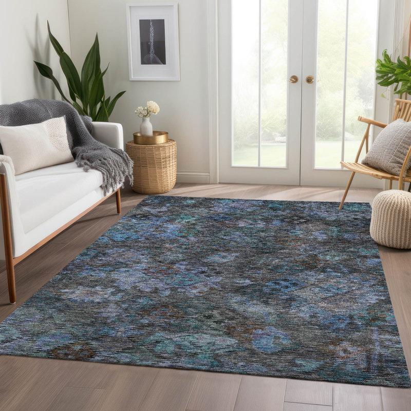 Rectangular Red Synthetic Non-Slip Washable Rug, 3' x 5'
