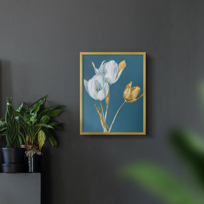 Série FLORAL Cxxxiv - reproduction encadrée de qualité supérieure - prête à être accrochée - aucun clou requis