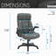 Fauteuil de bureau ergonomique en similicuir - Bureau de direction ultra rembourré avec accoudoirs rabattables, réglable en hauteur, inclinable et roulettes lisses
