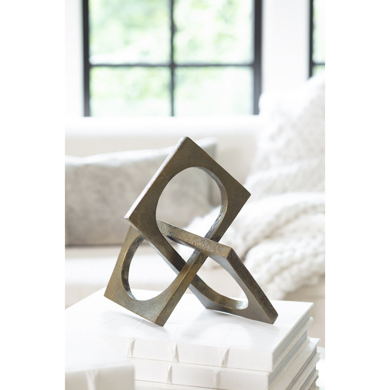 Brasstone Angular & Curved Metal Sculpture, 10.25"