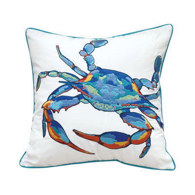 Embroidered Outdoor Throw Pillow