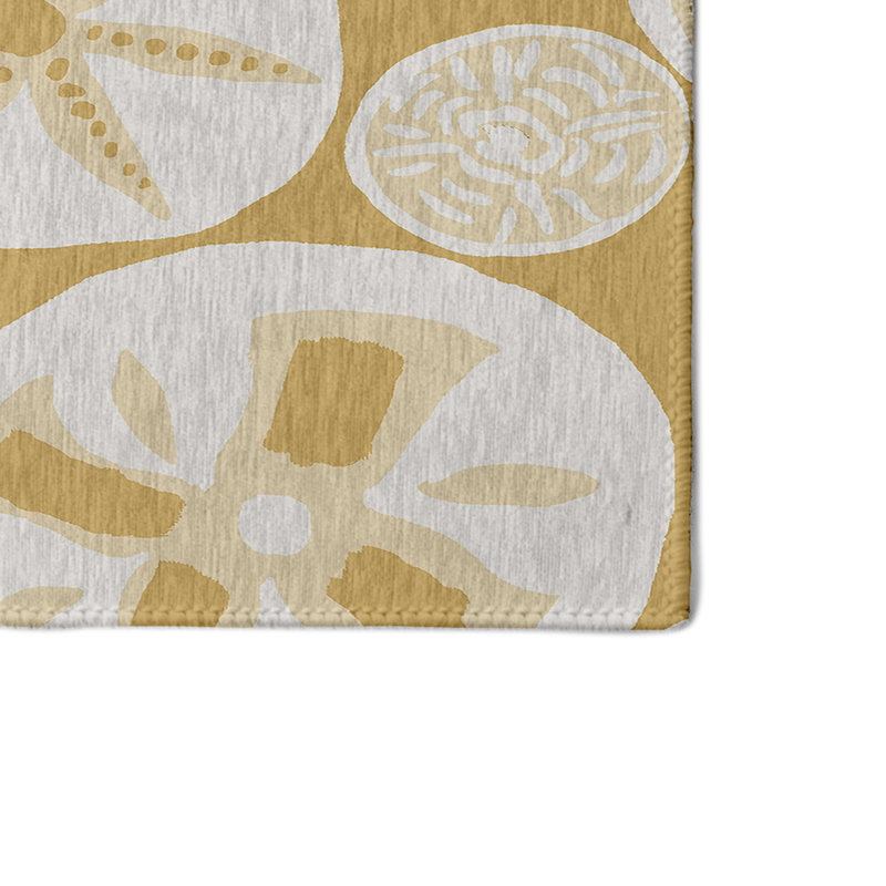 Tapis géométrique jaune / beige Alcesta, Rectangle 3 pi x 5 pi