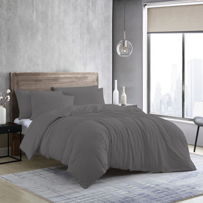Edyson Microfiber Solid Colour Duvet Cover Set with Pillowcases