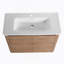 Meuble-lavabo autoportant de 40 po avec lavabo en céramique blanche et 2 portes à fermeture douce, emballage KD, contreplaqué