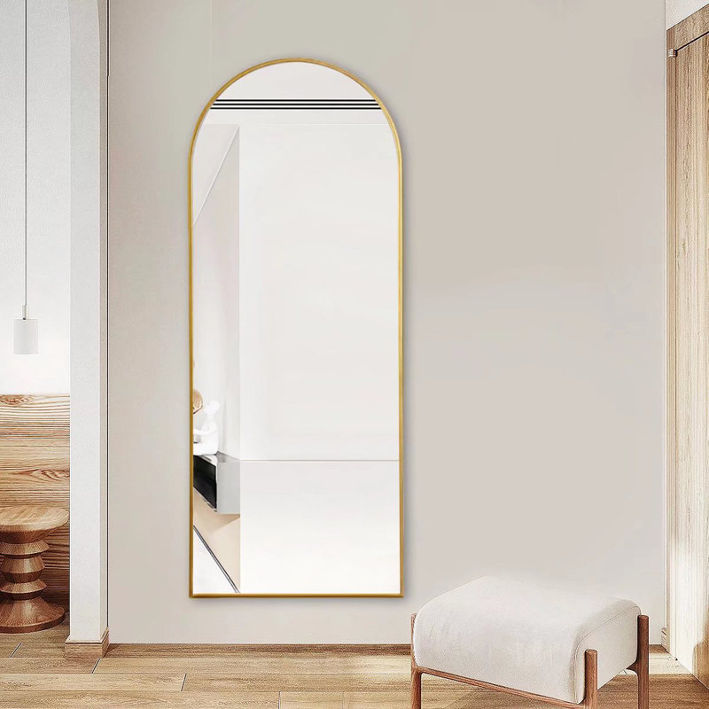 Salma Metal Flat Mirror, Brass, 170cm H x 76cm W