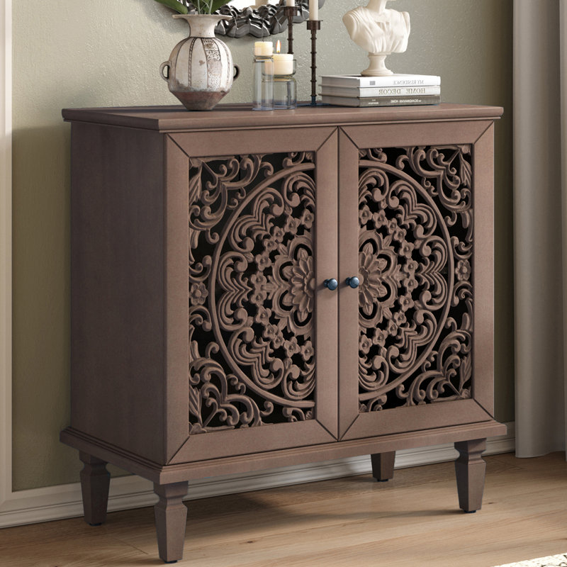 31" 2 Door Accent Cabinet, Yellow