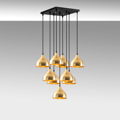 Mullein 9 - Light Black Cluster Pendant