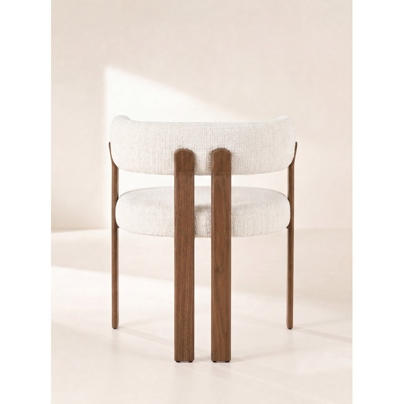 Ensemble de chaises de salle à manger 2 pièces Modern, White, White, Walnut
