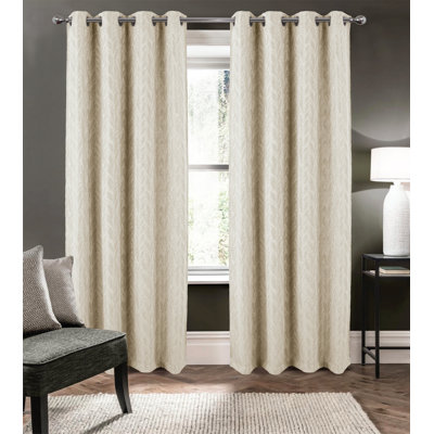 Reba Subtle Leaves Woven Texture Window Curtain