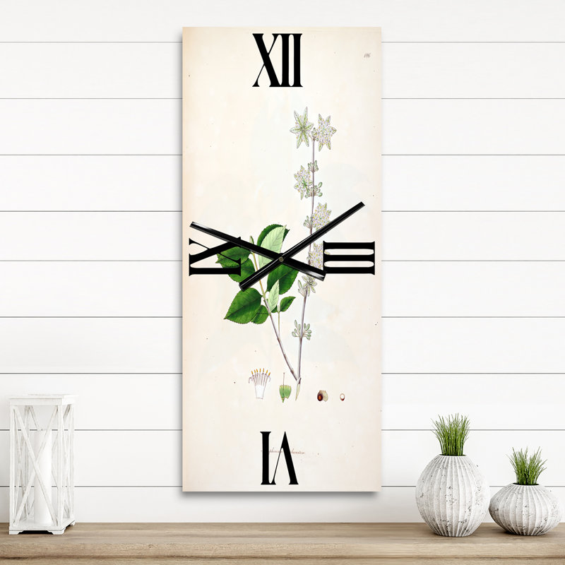 Horloge murale rétro Vintage Botanicals XV, Petit