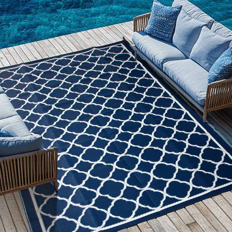 Performance Navy Outdoor/Indoor Area Rug, Rectangle 6' x 9'