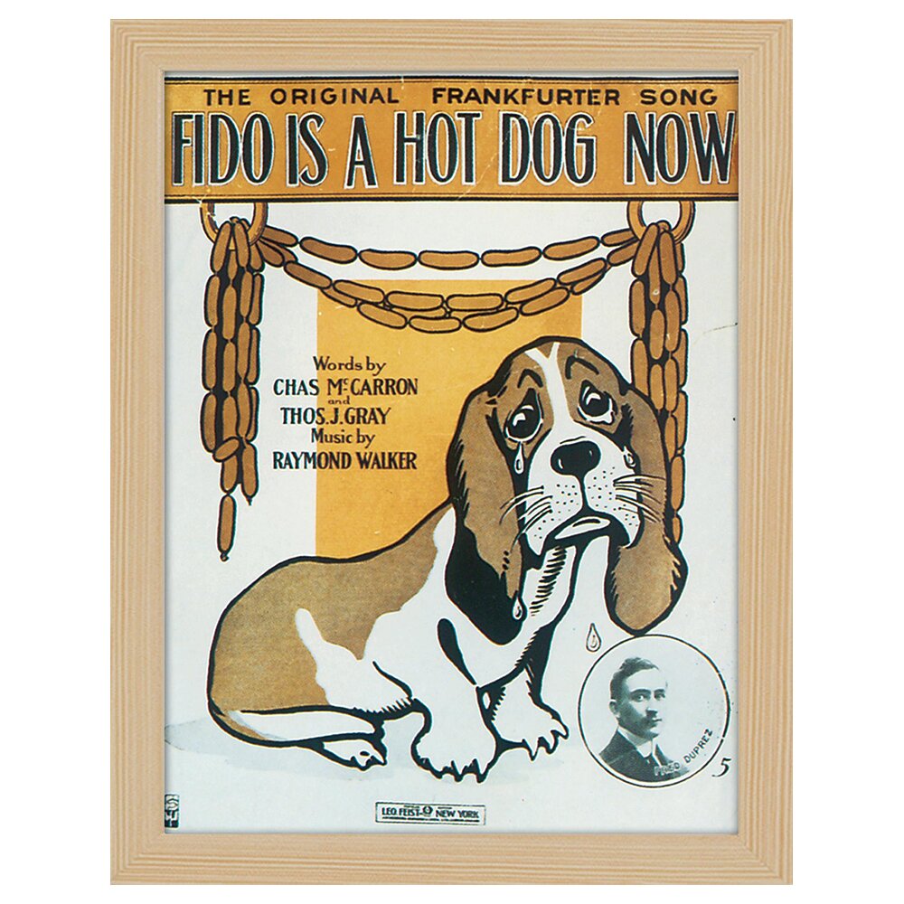 Leinwandbild Vintage Music Cover Fido ist jetzt ein Hot Dog