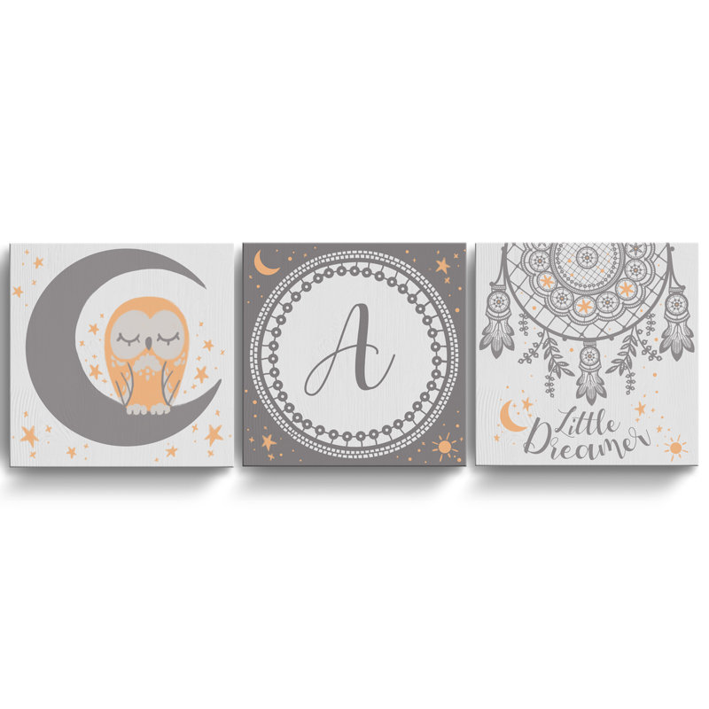 Ensemble de monogramme 3 pièces "little rêver" Amily, A