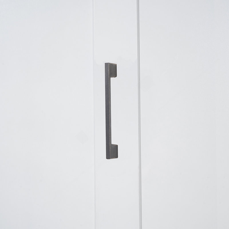 Grand lit escamotable avec placard, blanc, Blanc