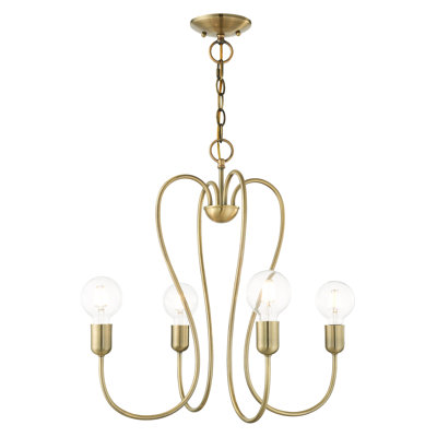 Lustre classique / traditionnel à 4 lumières de style bougie Rocha