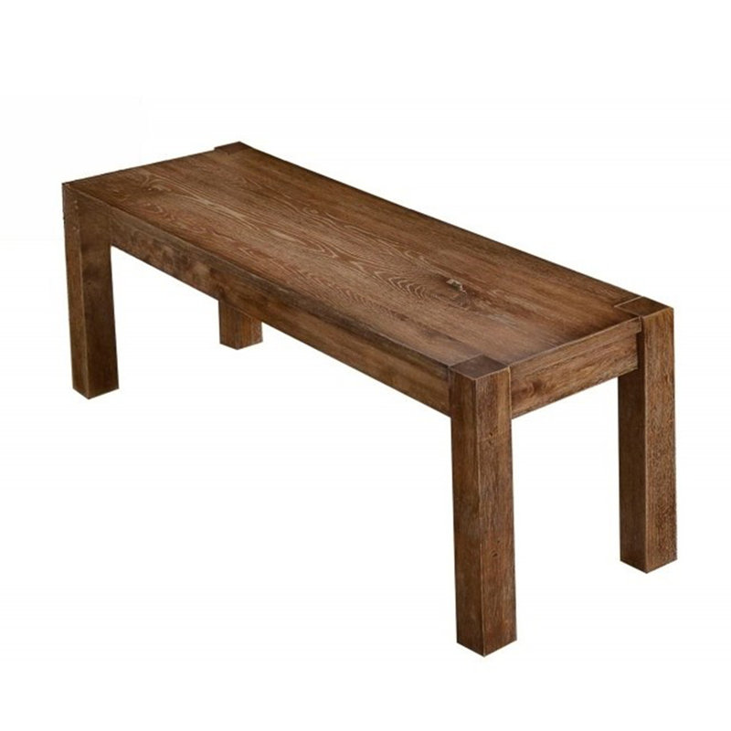 Transitional Wood Dining Bench