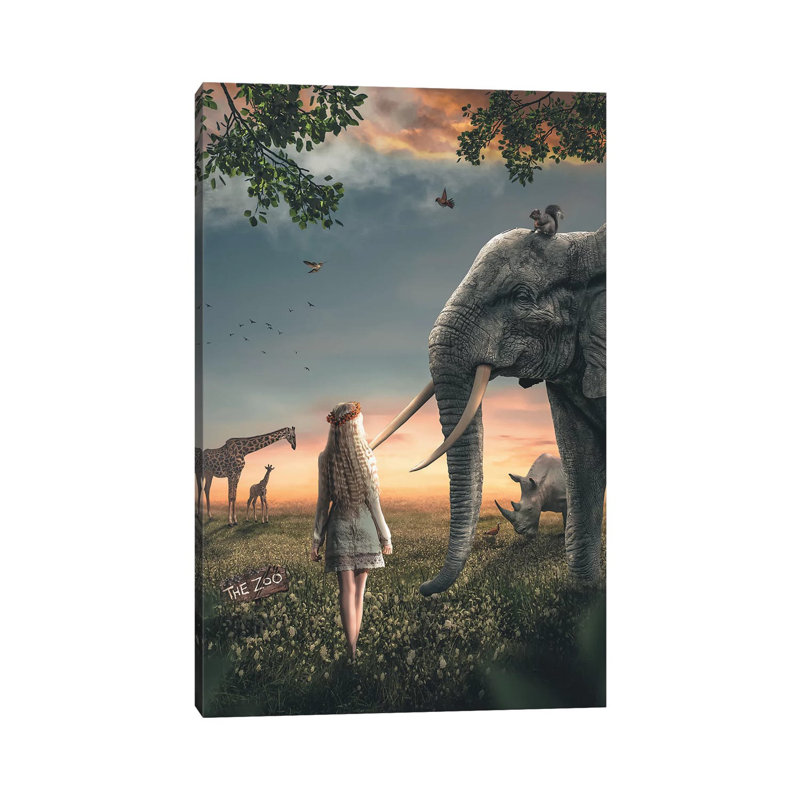 The Zoo by Zenja Gammer - Print on Canvas, Wrapped Canvas, 66.04 cm H x 45.72 cm W x 1.91 cm D