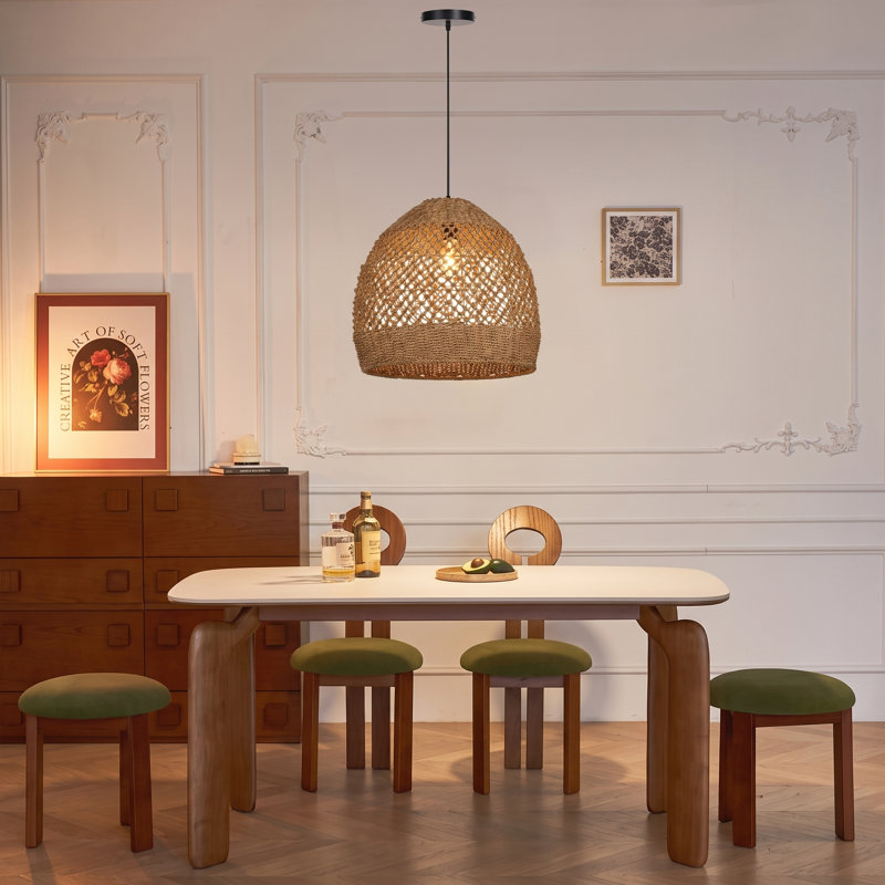 Artibrannan 1 - Light Seagrass Dome Pendant, 19.68" H x 19.68" W x 19.68" D