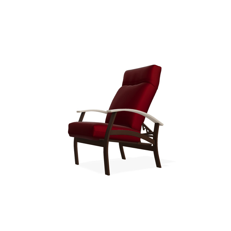 Chaise de patio inclinable avec coussins Askar, Rouge 1A, Désert P60, Kona texturé