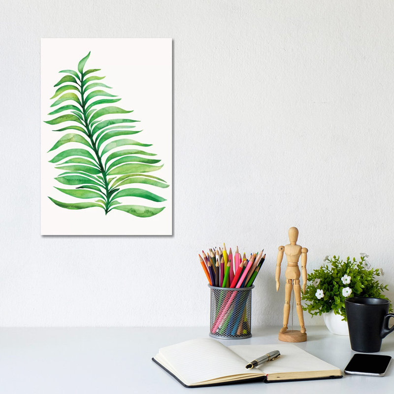 Tropical Leaf - Wrapped Canvas Painting, 20.32 cm H x 30.48 cm W