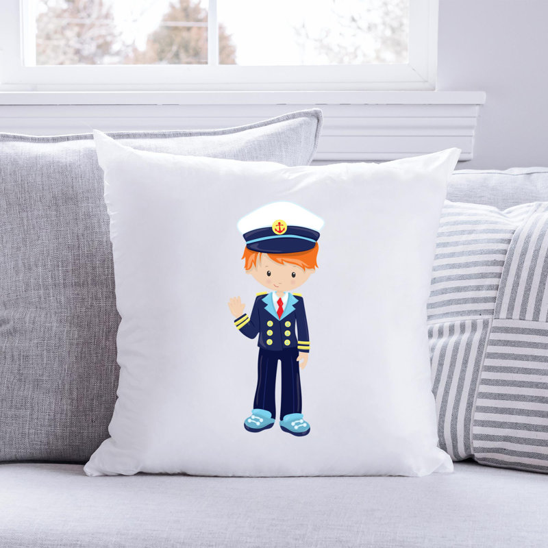 Nautical Sea Life_397 - Coussin décoratif en polyester, H 14 po x l 14 po