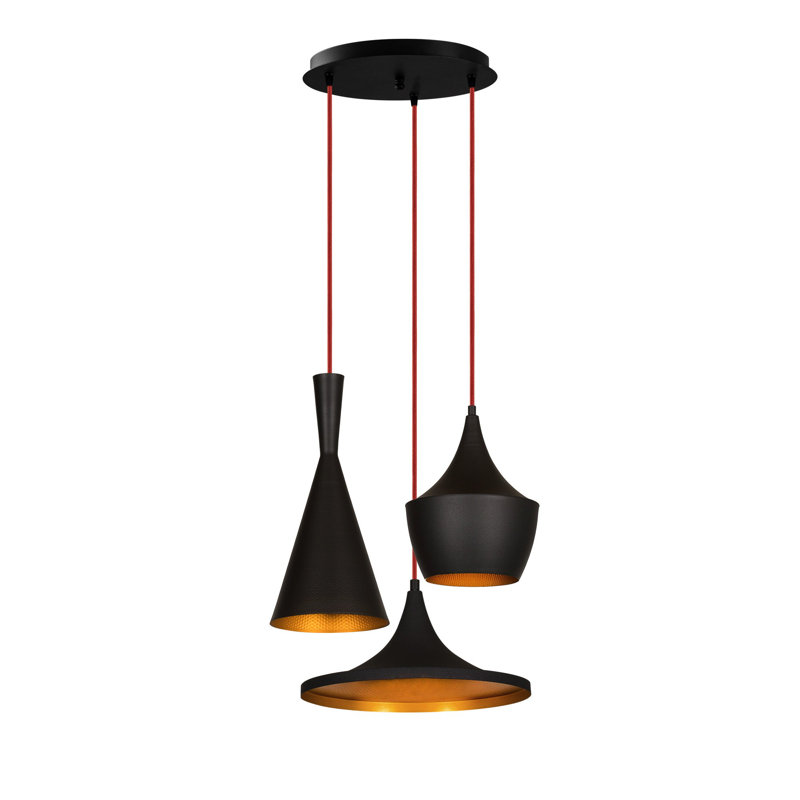 Luminaire suspendu géométrique à 3 lumières Linda