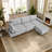 Oversized modern comfy comfy sofa with Ottoman-867979013
