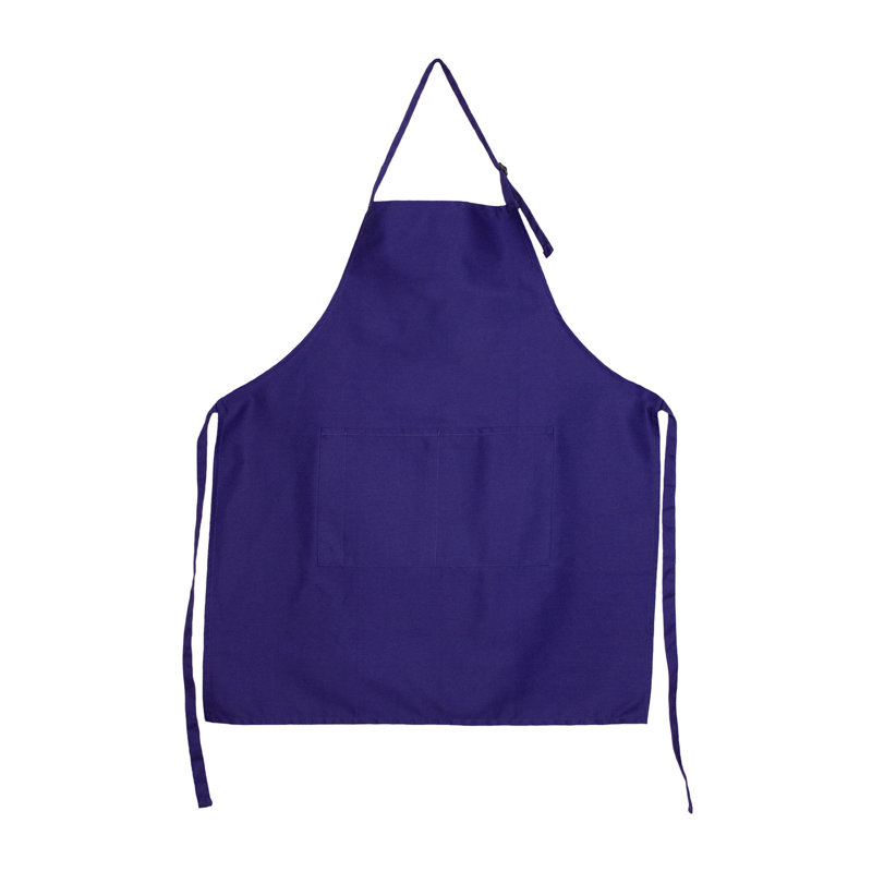 Unisex Purple Cotton Chef's Bib Apron