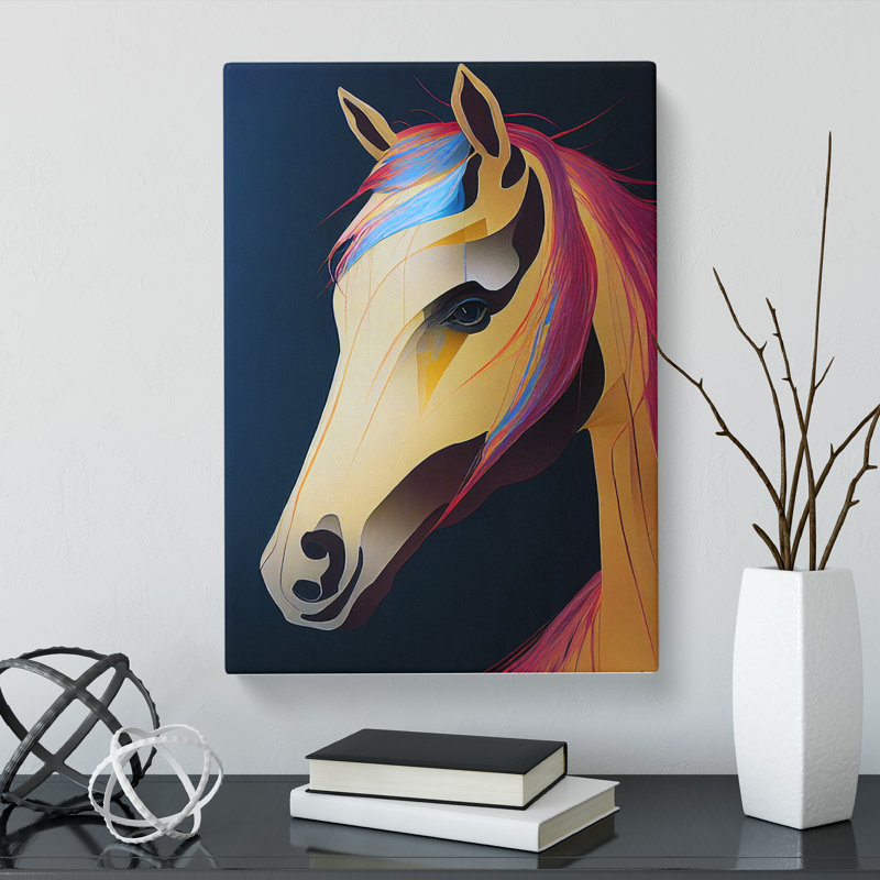 Barbazan Horse Glass - Wrapped Canvas Print, 50cm H x 35cm W x 3cm D
