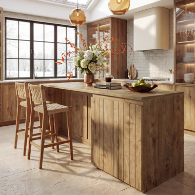 71 Inch Farmhouse Dining Table with Storage Cabinet