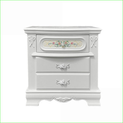 Table de chevet avec rangement à deux tiroirs Traditional - blanc