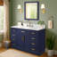 Meuble-lavabo simple 48 po avec tiroir, tablette, prise de courant et plateau en marbre d'ingénierie-2137449787-2137449799