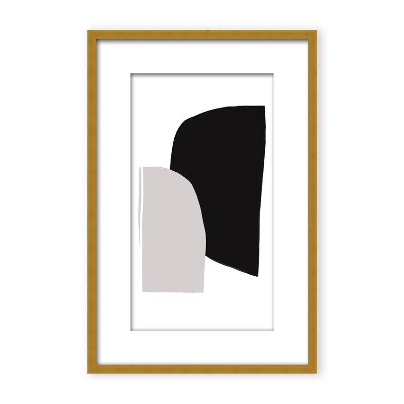 Abstractions No 5 Print by Anastasia Sawall, 36" H x 24" W x 1.125" D, Beige, Framed Matted Print