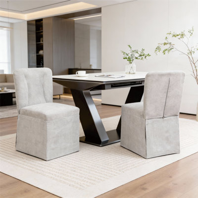 Chaise d'appoint sans accoudoirs Modern Linen (ensemble de 2)