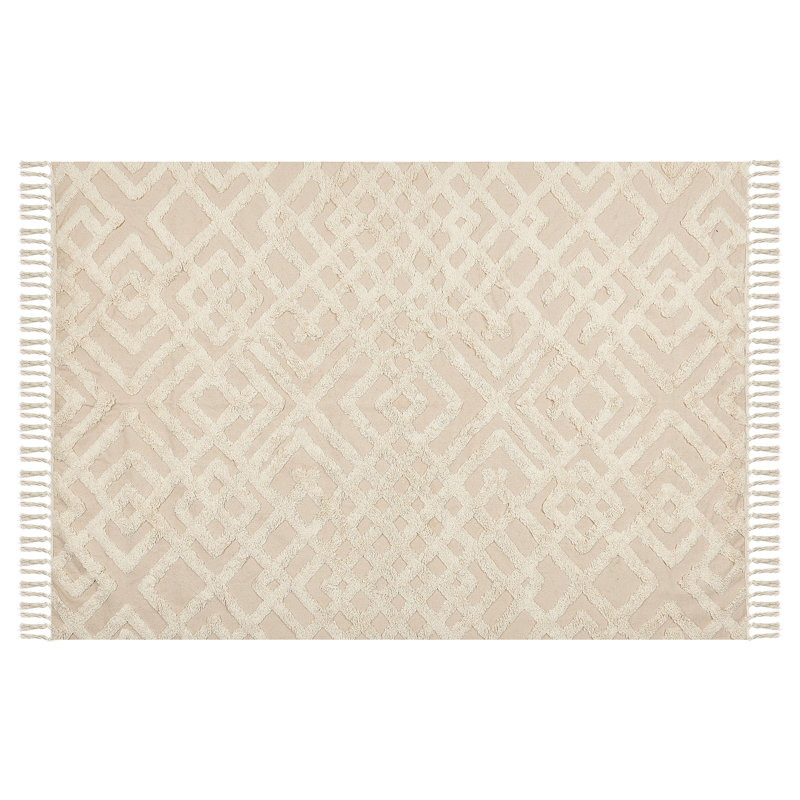 Wewoka Geometric Cotton Hand Woven Area Rug, Rectangle 140 x 200cm