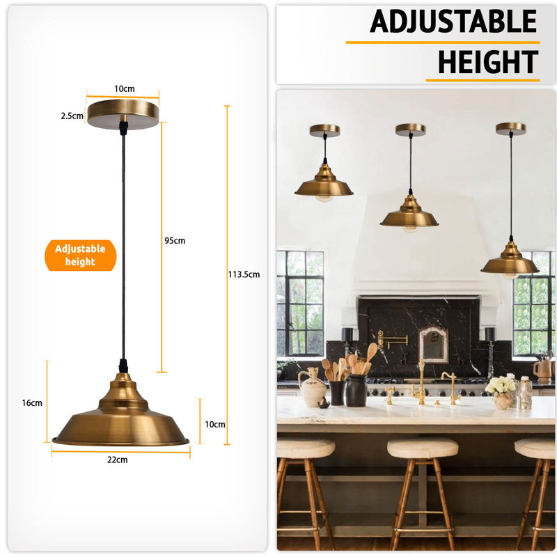 Zakaria 1 - Light Single Pendant, Yellow Brass/Black/White, Yellow Brass/White, Yellow Brass/Black/White