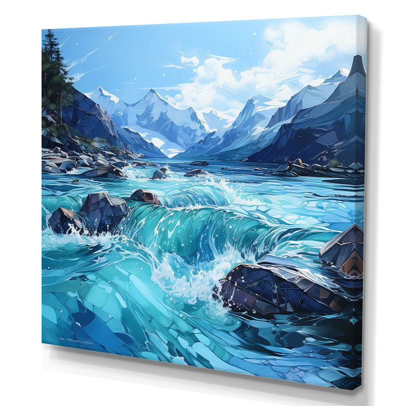 Glacier Charm en Alaska - impression, H 16 po x l 16 po x P 1 po, Toile tendue