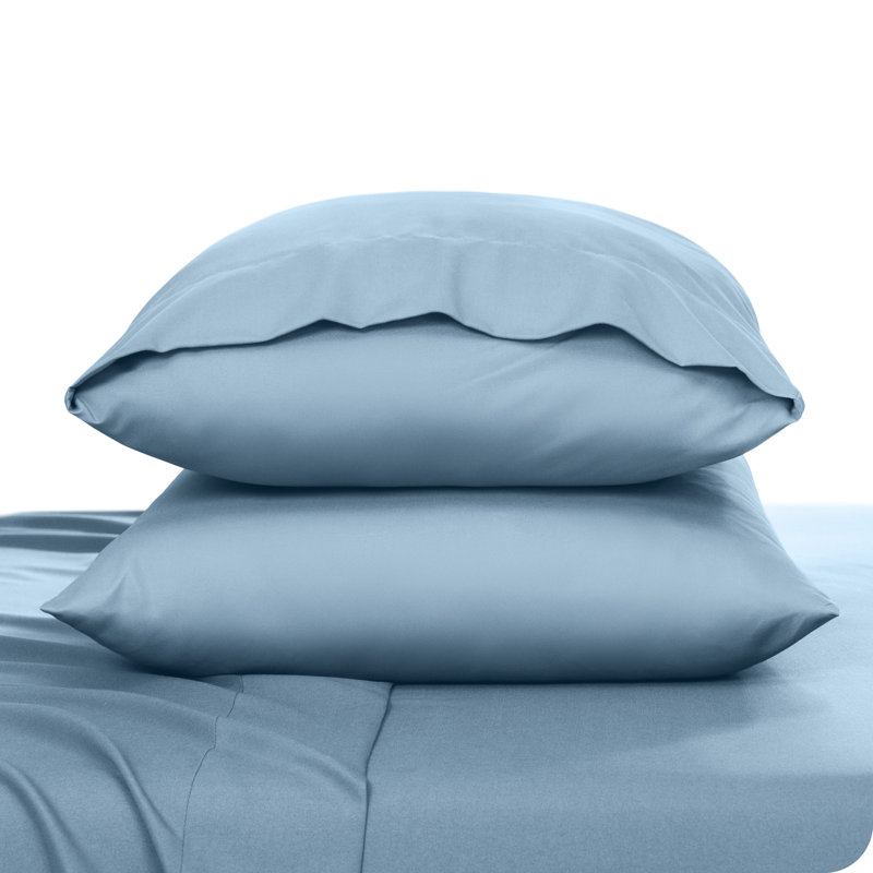 Microfiber Pillowcase Set Envelope Closure, Queen Pillow Case, Light Blue